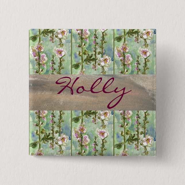 Badge Carré 5 Cm Élégant doux (Devant)