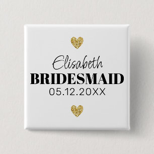 Badge Carré 5 Cm Élégant et Simple Pour Demoiselle D'Honneur