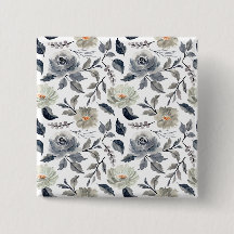 Élégant floral botanique à l'aquarelle bleu gris v