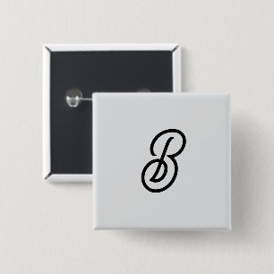 Badge Carré 5 Cm Elégant minimaliste moderne initiale sur gris