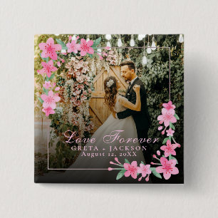 Badge Carré 5 Cm Elégant Romantique photo Heureuse Sainte-Valentin