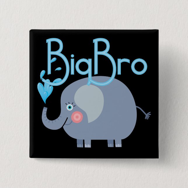 Badge Carré 5 Cm Elephant Big Bro (Devant)