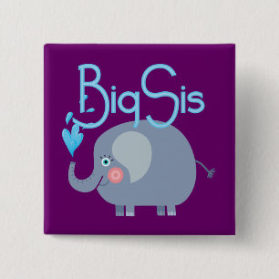 Badge Carré 5 Cm Elephant Big Sis