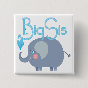Badge Carré 5 Cm Elephant Big Sis