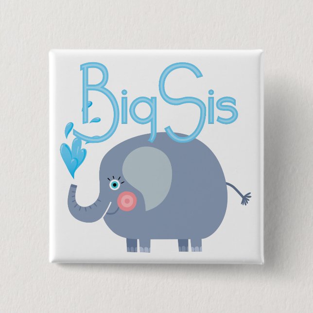 Badge Carré 5 Cm Elephant Big Sis (Devant)