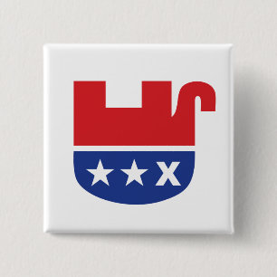 Badge Carré 5 Cm Éléphant mort GOP républicain anti-Trump