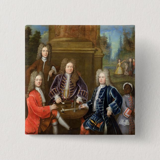 Badge Carré 5 Cm Elihu Yale (1648-1721) le deuxième duc de Devonshi (Devant)