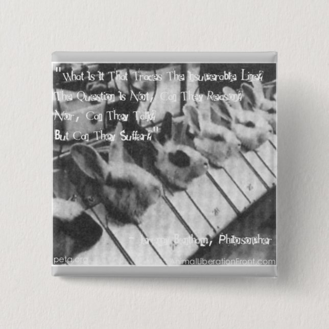 BADGE CARRÉ 5 CM ÉLIMINEZ LES VIVISECTIONS (Devant)