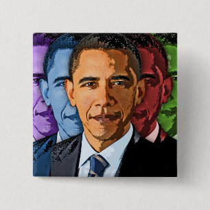 Badge Carré 5 Cm Élisez Barack Obama pour le président