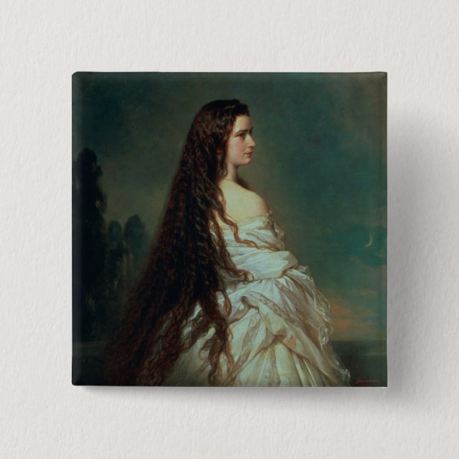 Badge Carré 5 Cm Elizabeth de la Bavière (Devant)