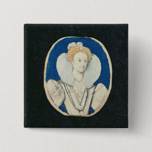 Badge Carré 5 Cm Elizabeth I, portrait miniature, (non fini)