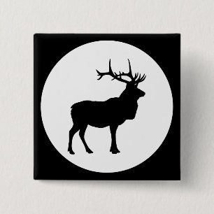 Badge Carré 5 Cm Elk Silhouette
