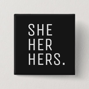 Badge Carré 5 Cm Elle Hers Pronoun