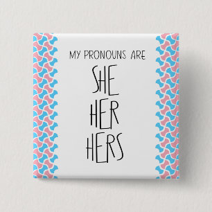 Badge Carré 5 Cm Elle/Son/Sien Pronoms