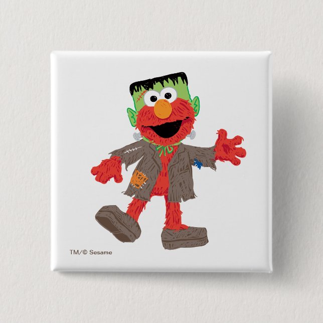 Badge Carré 5 Cm Elmo | Déguisement de Frankenstein (Devant)