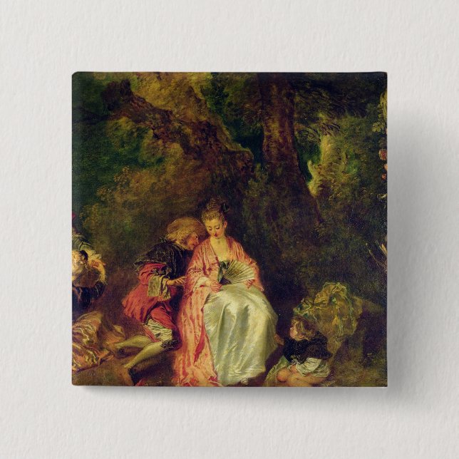 Badge Carré 5 Cm Embarquement pour Cythera, c.1717 (Devant)