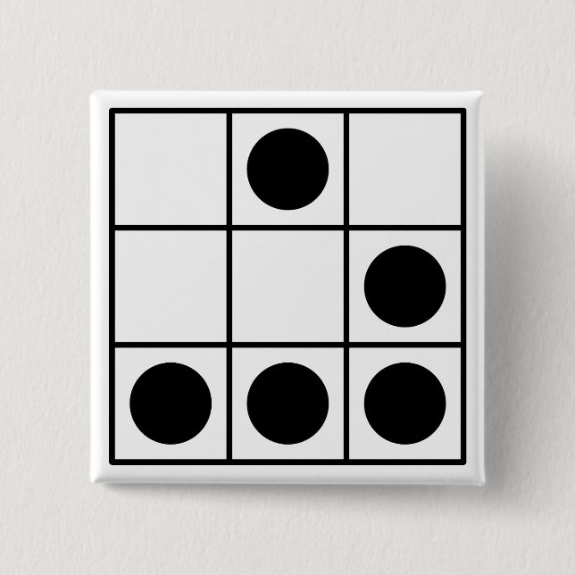 Badge Carré 5 Cm Emblème de pirate informatique (Devant)