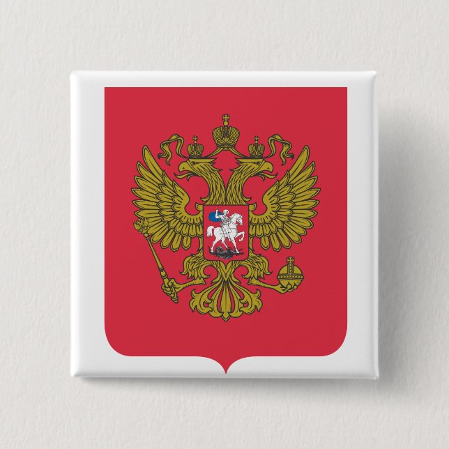 Badge Carré 5 Cm emblème national russe (Devant)