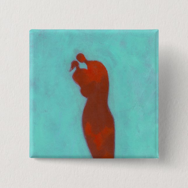 Badge Carré 5 Cm Embrassement de couples (Devant)