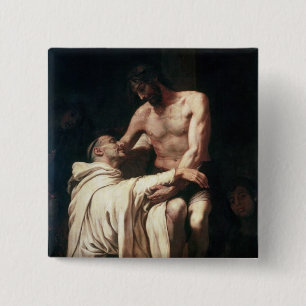 Badge Carré 5 Cm Embrassement St Bernard du Christ