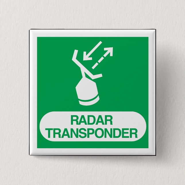 Badge Carré 5 Cm Emergency Radar Transponder Safety Sign (Devant)