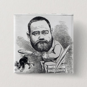 Badge Carré 5 Cm Emile Zola en tant que naturaliste, de 'L'Eclipse