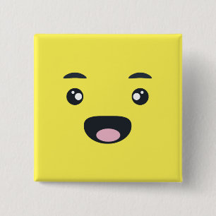 Badge Carré 5 Cm Emoji de sourire