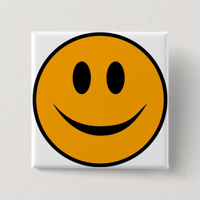 Badge Carré 5 Cm Emoji du visage souriant (Devant)