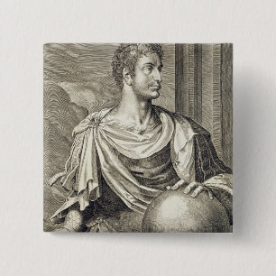 Badge Carré 5 Cm Empereur de D. Octavius Augustus (ANNONCE 63 AVANT