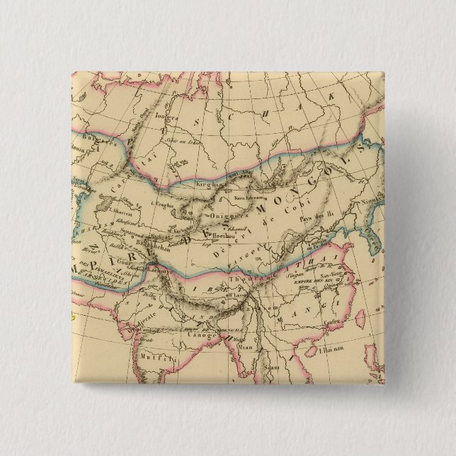 Badge Carré 5 Cm Empire des Mongols (Devant)