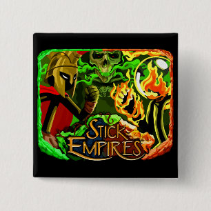 Badge Carré 5 Cm Empires de bâton - les 3 empires