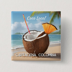 Badge Carré 5 Cm Emplacement personnalisé Coco Loco