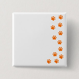 Badge Carré 5 Cm empreinte de patte - ajoutez votre propre nom ou r