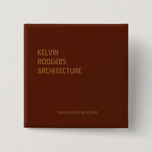 Badge Carré 5 Cm Empreinte dorée tendue brun (Devant)