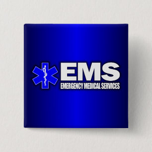 Badge Carré 5 Cm EMS - Services Médicales d'urgence