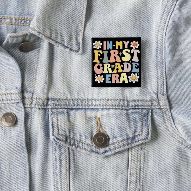 Badge Carré 5 Cm En 1ère année (En situation)