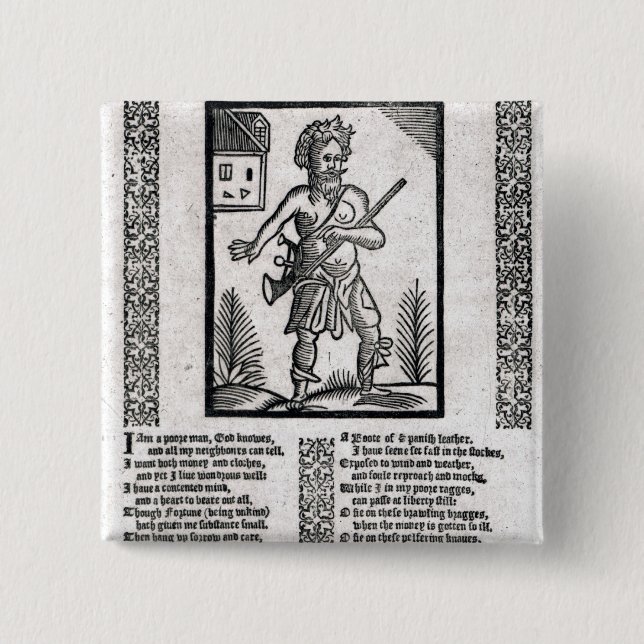 Badge Carré 5 Cm En lambeaux, ou la résolution de pauvre homme (Devant)