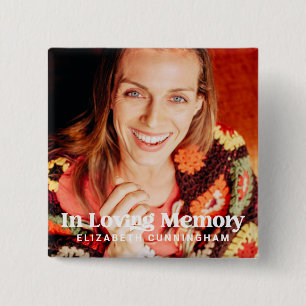 Badge Carré 5 Cm En Mémoire d'amour Simple Photo personnalisée