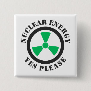Badge Carré 5 Cm Énergie nucléaire, oui, s'il vous plaît, énergie n