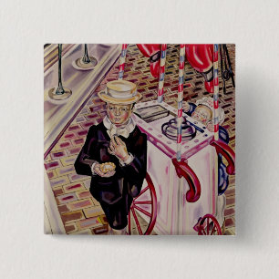 Badge Carré 5 Cm Enfant avec une crème glacée