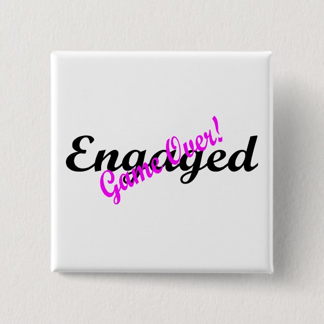 Badge Carré 5 Cm Engagé (jeu plus de) (Devant)
