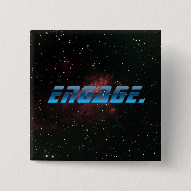 Badge Carré 5 Cm Engagez (Devant)