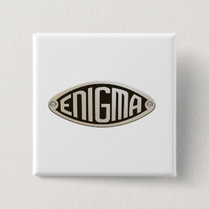 BADGE CARRÉ 5 CM ENIGMA. 2ÈME GUERRE MONDIALE, CODE BREAKERS, LOGO
