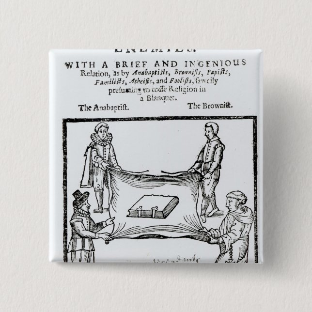 Badge Carré 5 Cm Ennemis de religions, 1641 (Devant)