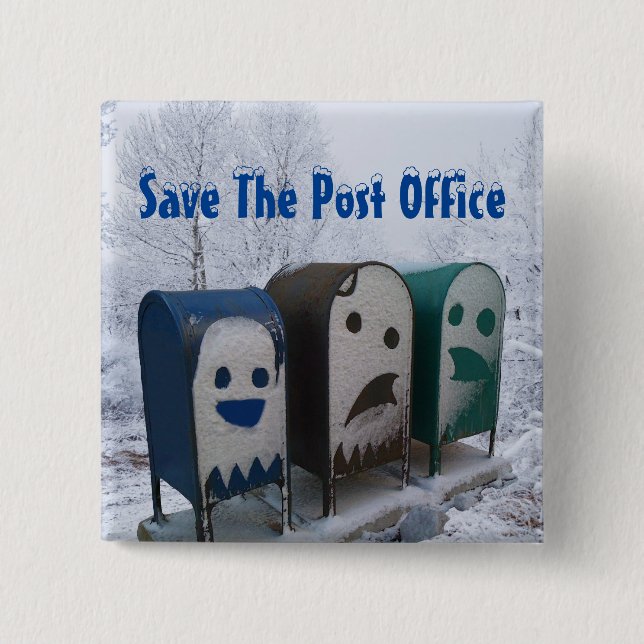 Badge Carré 5 Cm Enregistrer Le Poste (Devant)