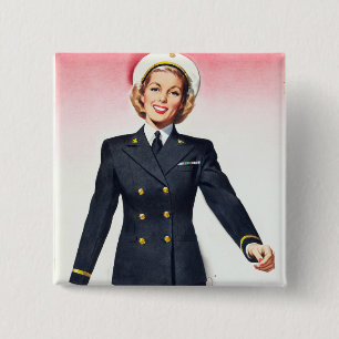 Badge Carré 5 Cm Enrôlement vintage de la guerre mondiale de corps