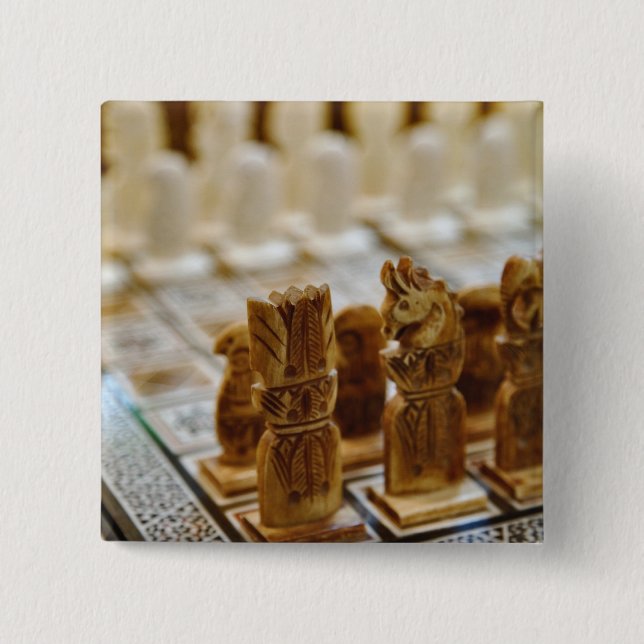 Badge Carré 5 Cm Ensemble d'échecs à vendre, souk Khan el Khalili, (Devant)