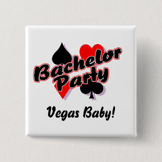 Badge Carré 5 Cm Enterrement de vie de jeune garçon de Vegas