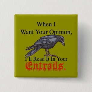 Badge Carré 5 Cm entrailles de bouton