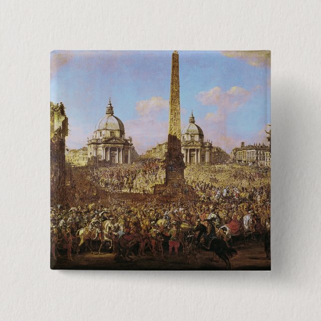 Badge Carré 5 Cm Entrée dans Rome de Jerzy Ossolinski (Devant)